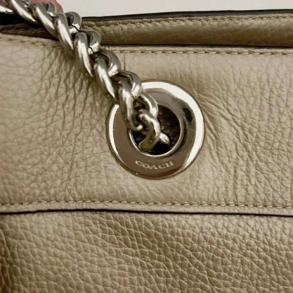 Coach Gold Metallic Brooke Chain Shoulder Bag Style F39019